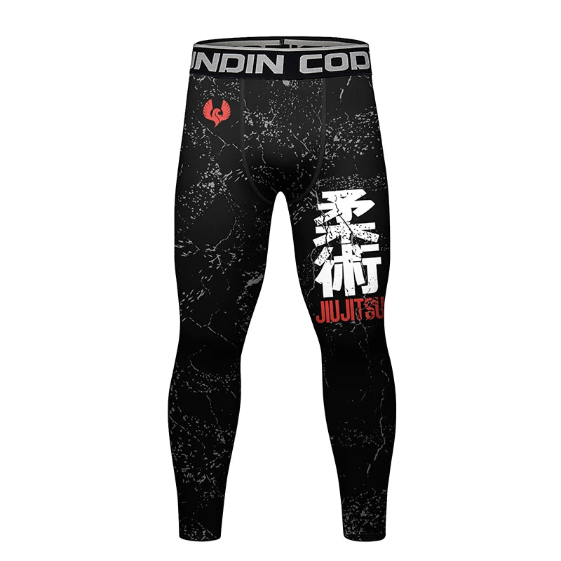 New Jiu Jitsu Rashguard MMA T-Shirt +Pants for Men 4Pcs/Set Brazilian Grappling Bjj Boxing Rash Guard Sport Clothing Gym Shorts